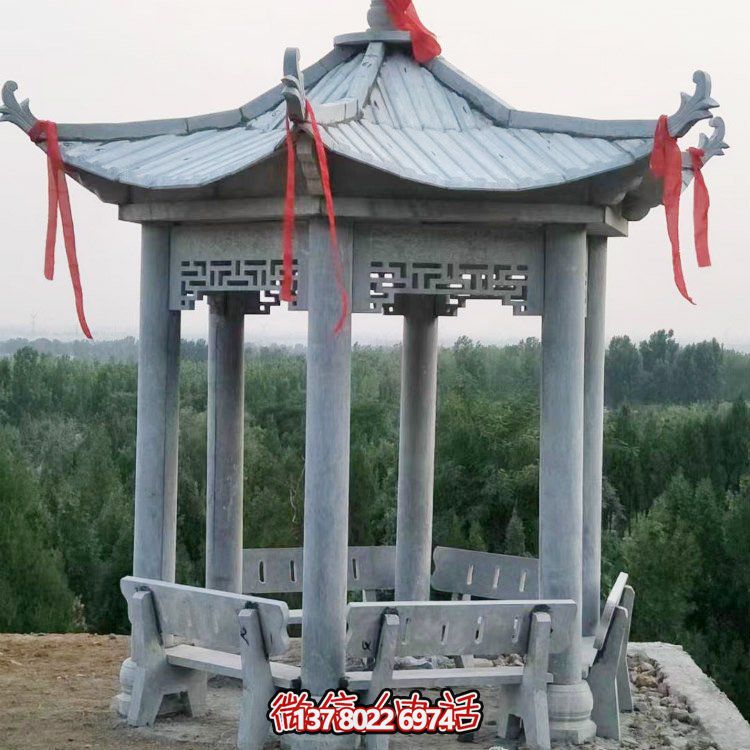 精致大理石雕凉亭，让您在公园乘凉休息