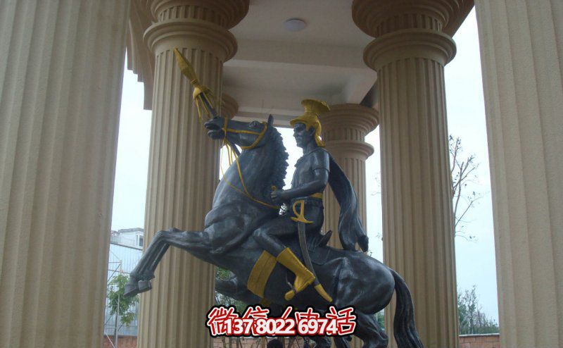 罗马公园铜雕骑马博鱼平台 罗马公园铜雕骑马博鱼平台