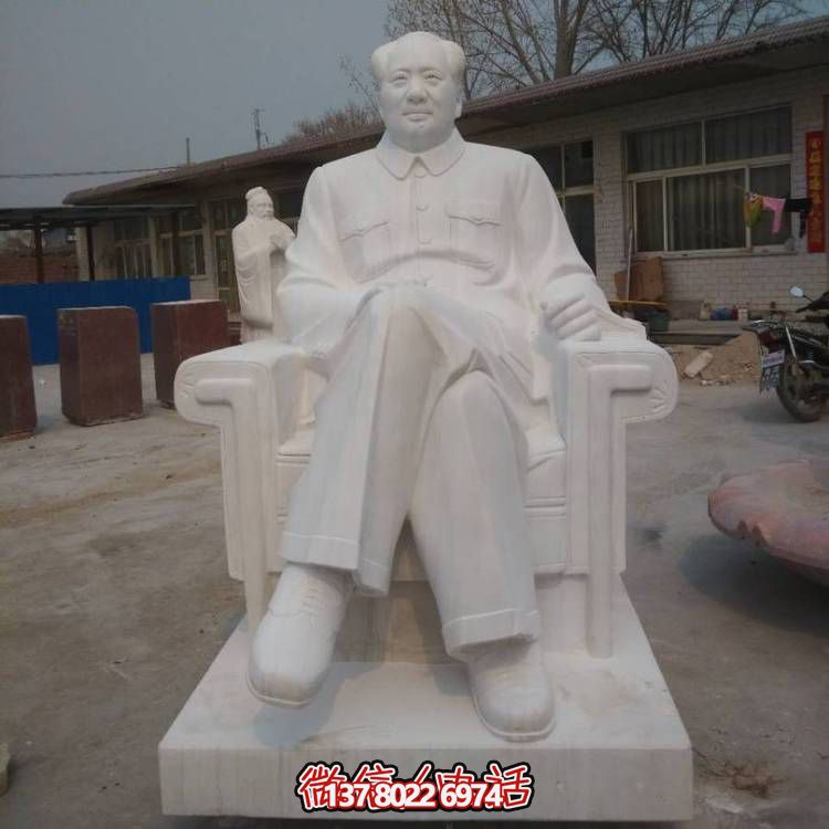 汉白玉石雕毛主席博鱼平台——走进中国景区，欣赏传统美术