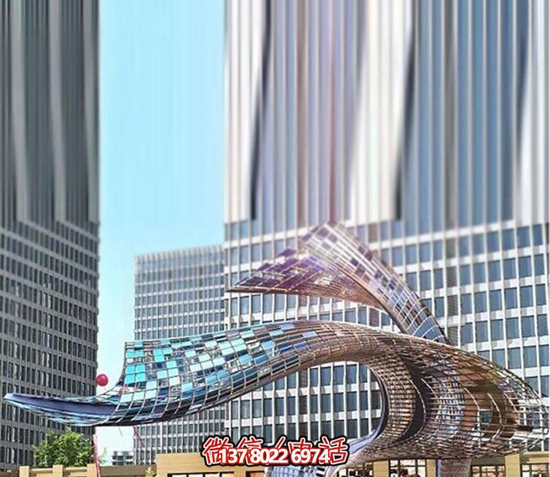 大型不锈钢浪花博鱼平台创意装饰 大型不锈钢浪花博鱼平台创意装饰