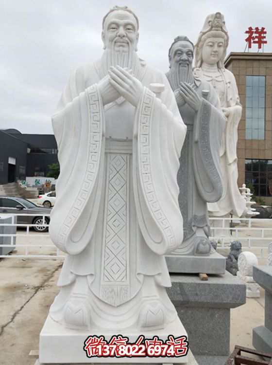 古代名人孔子博鱼平台,汉白玉精雕细琢 古代名人孔子博鱼平台,汉白玉精雕细琢