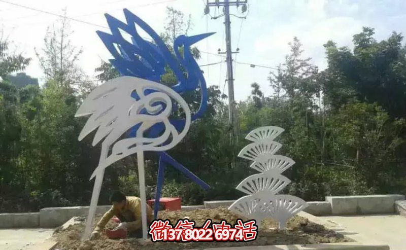 不锈钢博鱼平台工艺彩绘天鹅 不锈钢博鱼平台工艺彩绘天鹅