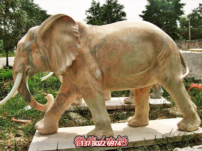 大型景观石雕大象博鱼平台