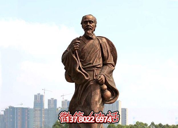 古代博鱼平台铜铸神医华佗园林