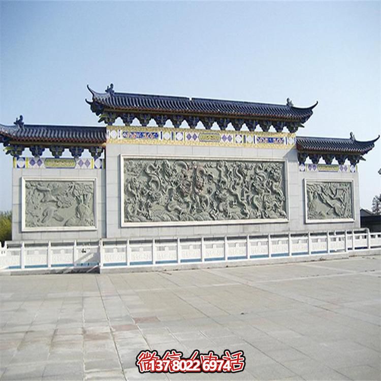大理石雕刻景观浮雕、大型影壁壁画、博鱼平台艺术装置