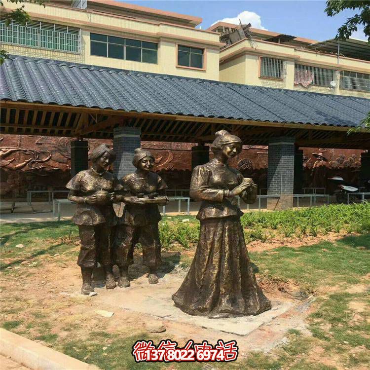 古典博鱼平台仿铜玻璃钢户外园林景观情景小品