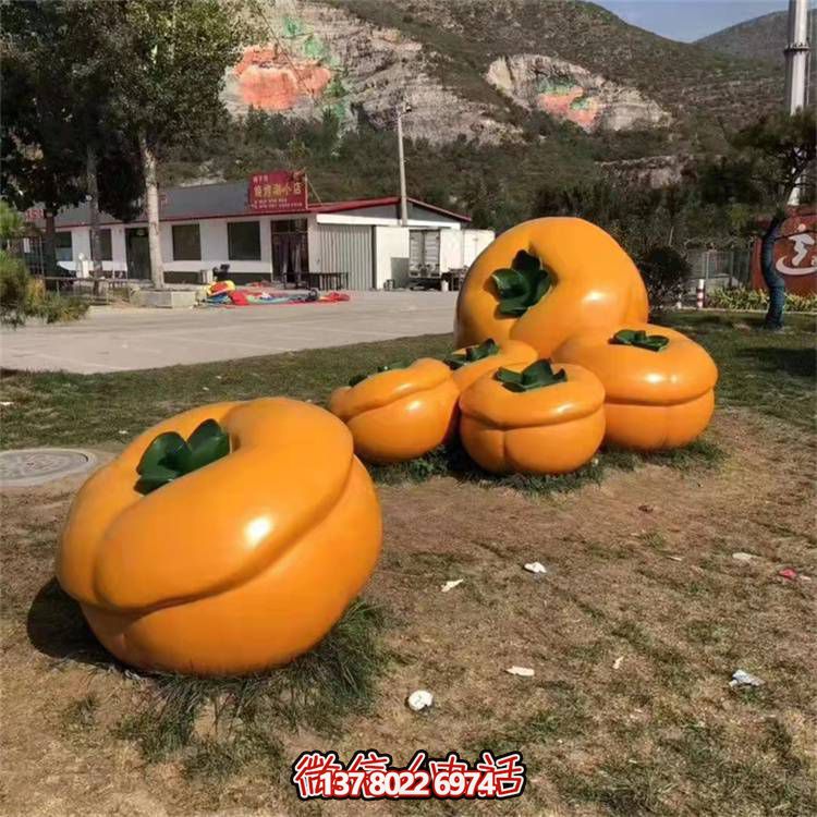 艺术型玻璃钢仿真水果柿子博鱼平台农场摆件