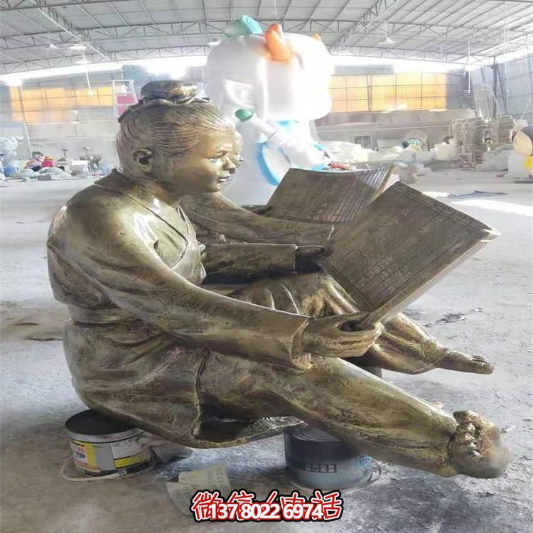仿古玻璃钢儿童人物博鱼平台景观摆件