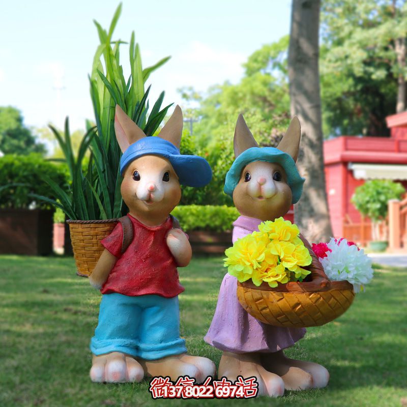 玻璃钢兔子博鱼平台，只有可爱而不失大气！