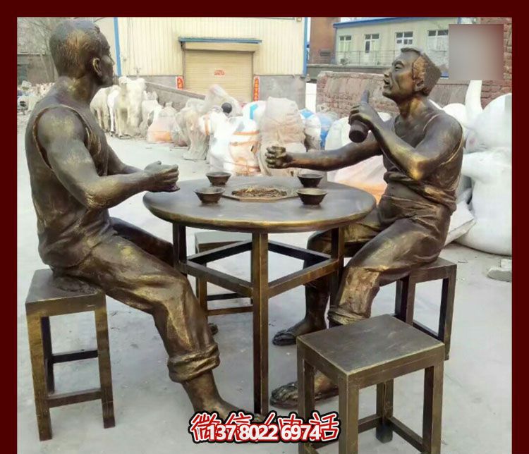 传承文化，融入博鱼平台，铜雕人物给你一个古典的庭院别墅