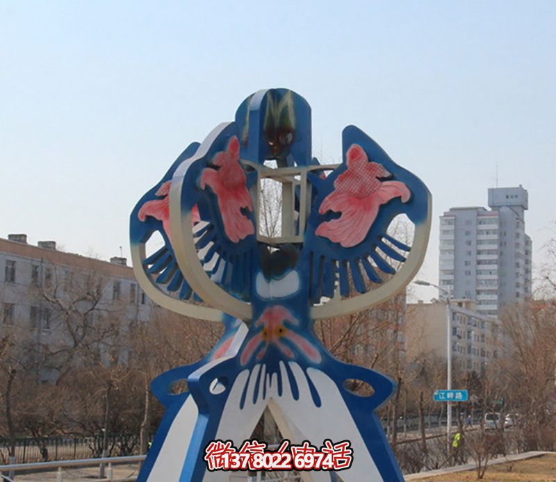 精美蓝色石雕大型文化广场彩绘风筝博鱼平台