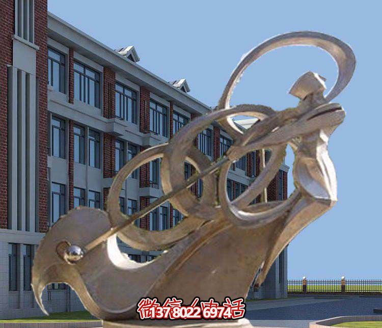 不锈钢抽象高尔夫球博鱼平台，点缀景区园林