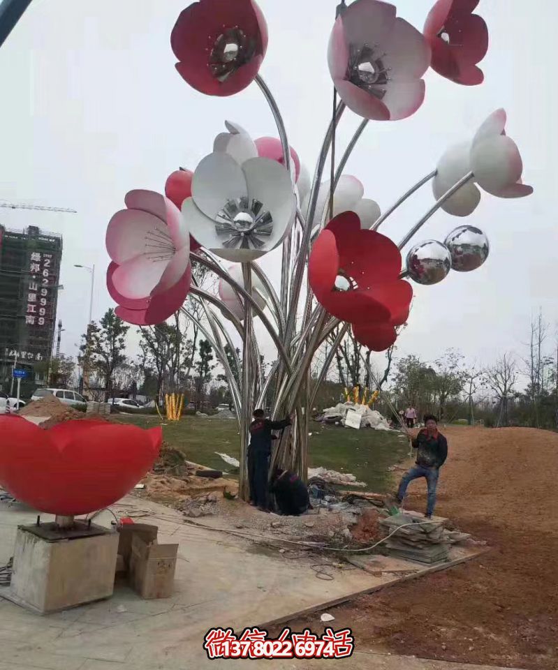 不锈钢繁花似锦大型博鱼平台景观花朵 不锈钢繁花似锦大型博鱼平台景观花朵