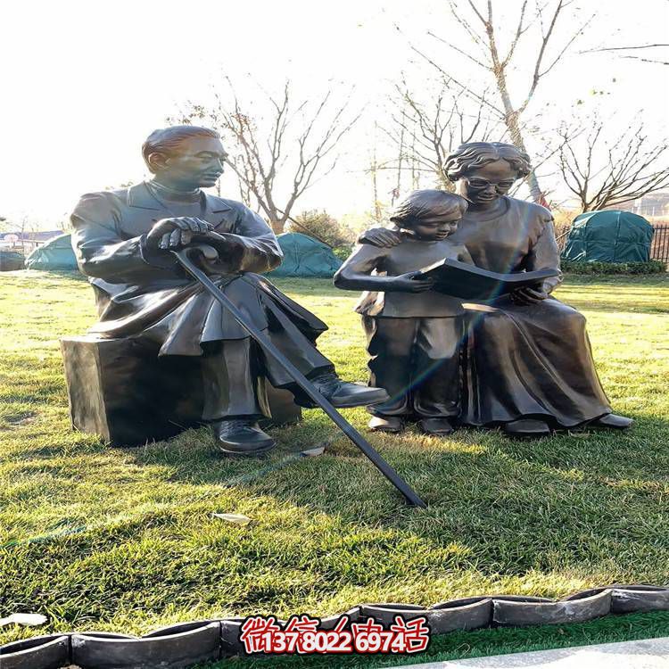 仿铜民俗人物博鱼平台，玻璃钢装饰公园户外