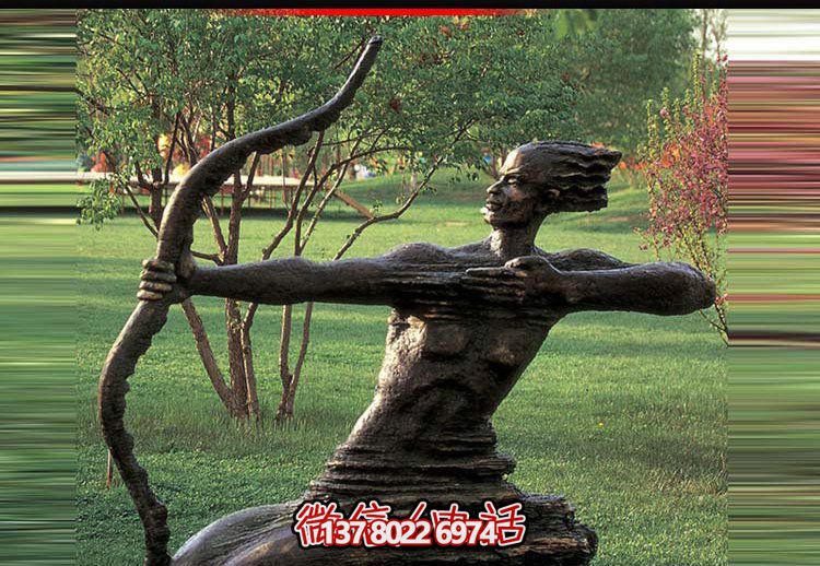 后羿射日博鱼平台,漆金铸铜园林景区装置 后羿射日博鱼平台,漆金铸铜园林景区装置