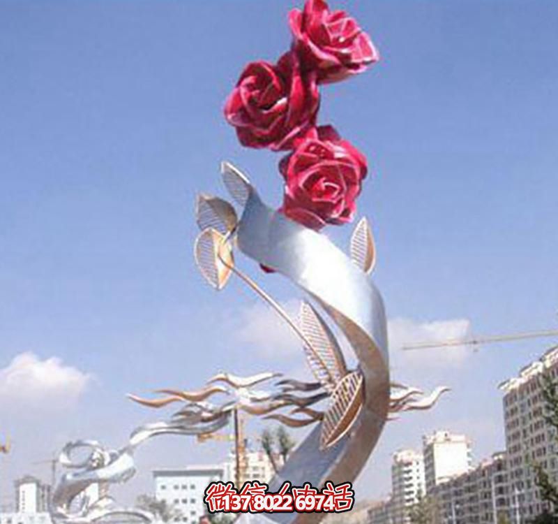 不锈钢玫瑰博鱼平台——点缀景观广场