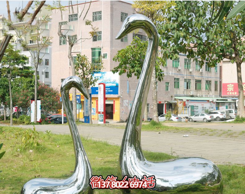 不锈钢抽象天鹅博鱼平台 不锈钢抽象天鹅博鱼平台