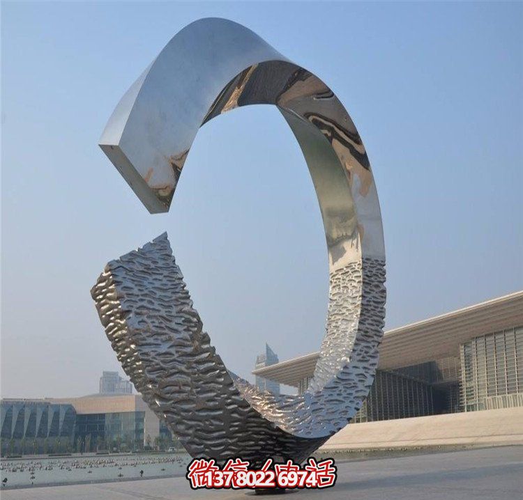 大型不锈钢抽象景观博鱼平台摆件