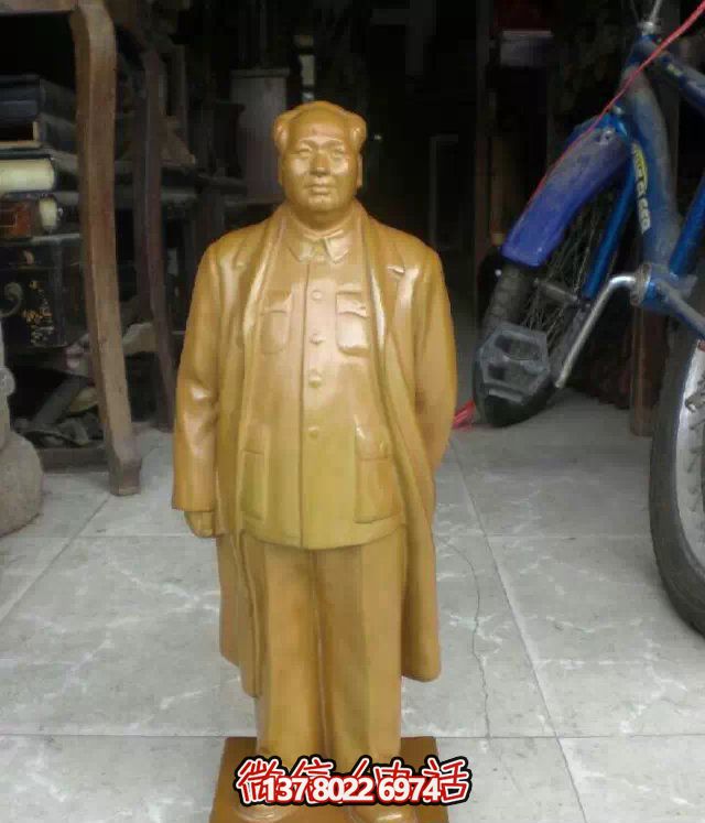 伟人毛泽东博鱼平台玻璃钢喷金鎏金户外装饰
