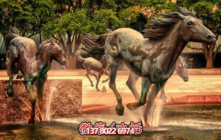 不锈钢大型户外景观仿真奔跑马博鱼平台