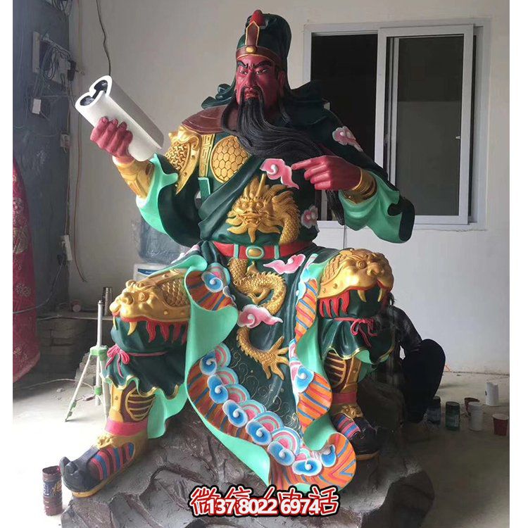 玻璃钢关公神像，打造古典寺庙氛围