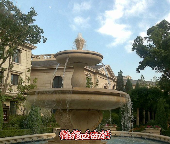 自然的质感，梦幻的景观——别墅大理石景观博鱼平台喷泉
