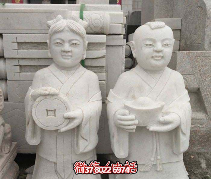 汉白玉招财进宝福娃博鱼平台 汉白玉招财进宝福娃博鱼平台
