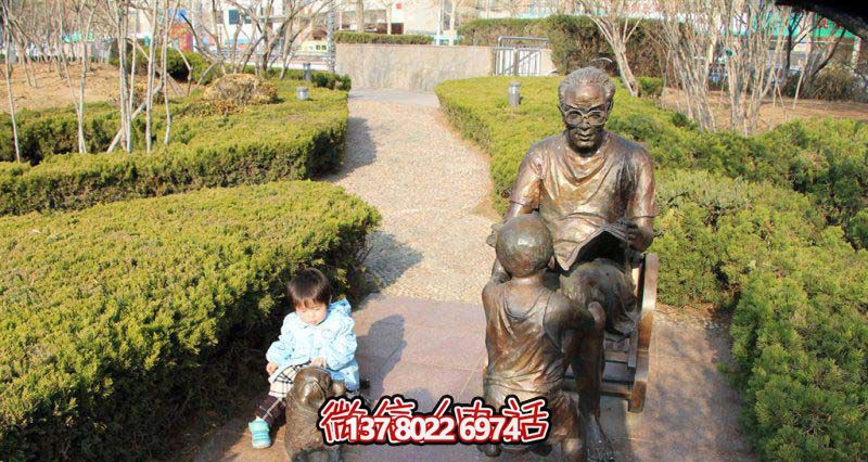 创意铜雕读书博鱼平台，让小朋友在园林中畅快阅读