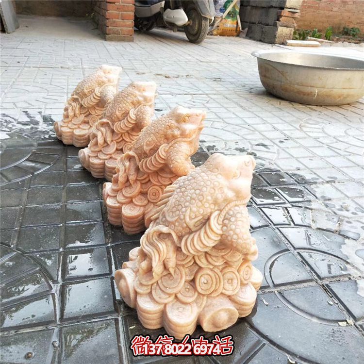 景区创意石雕青蛙博鱼平台