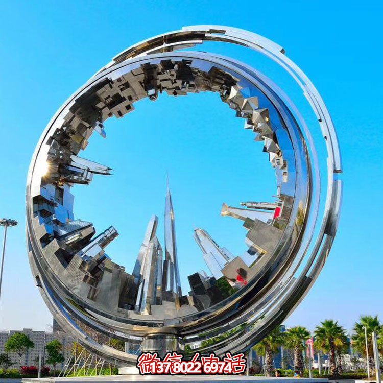 不锈钢抽象齿轮博鱼平台，点缀园林景观