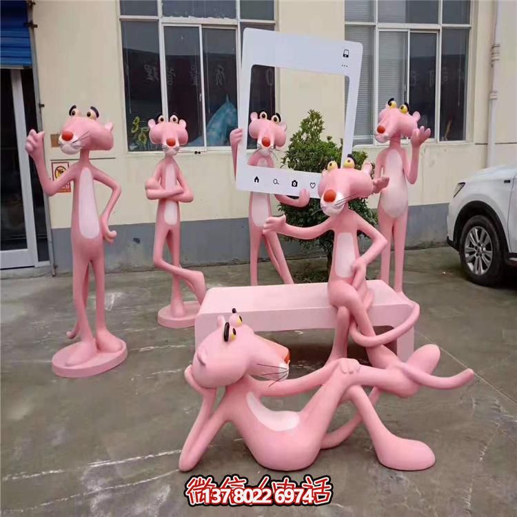 粉红豹玻璃博鱼平台模型