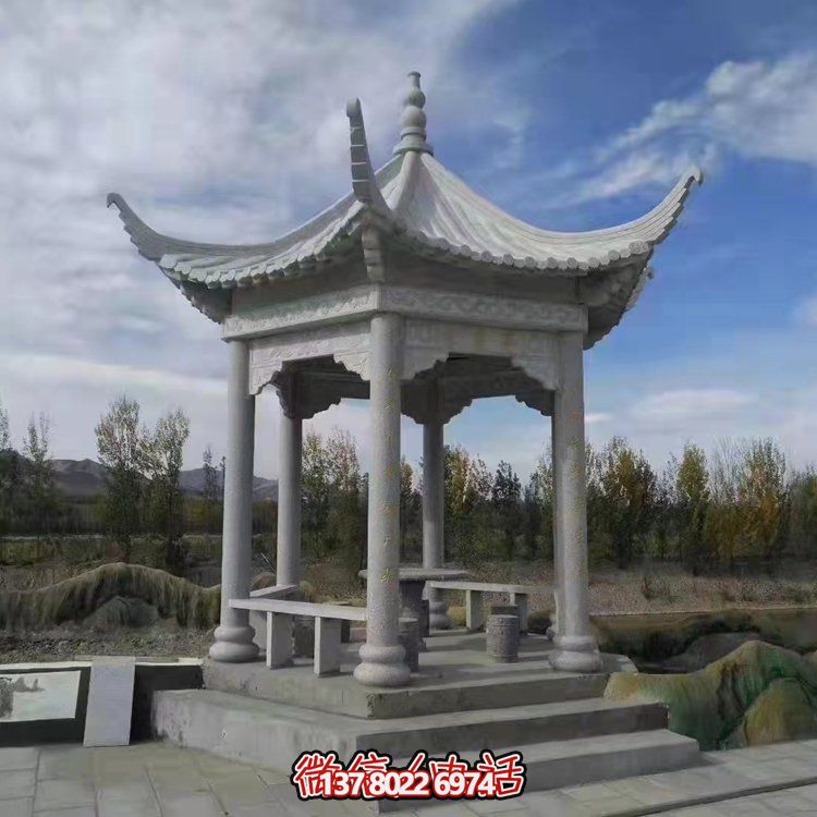 精美园林大理石博鱼平台凉亭，给您带来宁静优雅的家园氛围