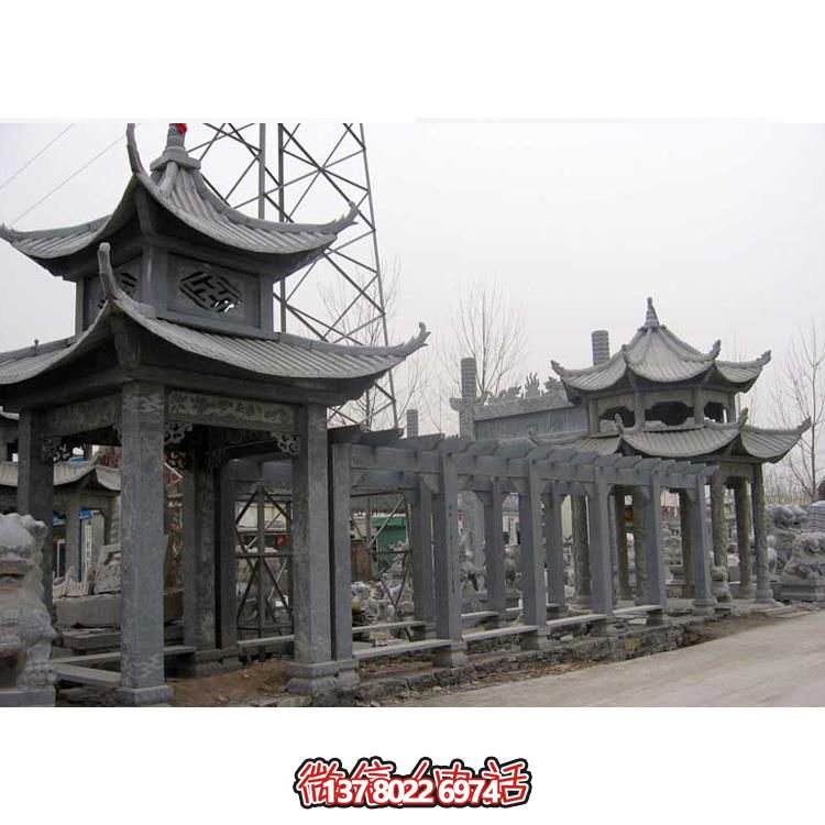 精美石雕，时尚的大理石长廊营造绝美的户外公园博鱼平台
