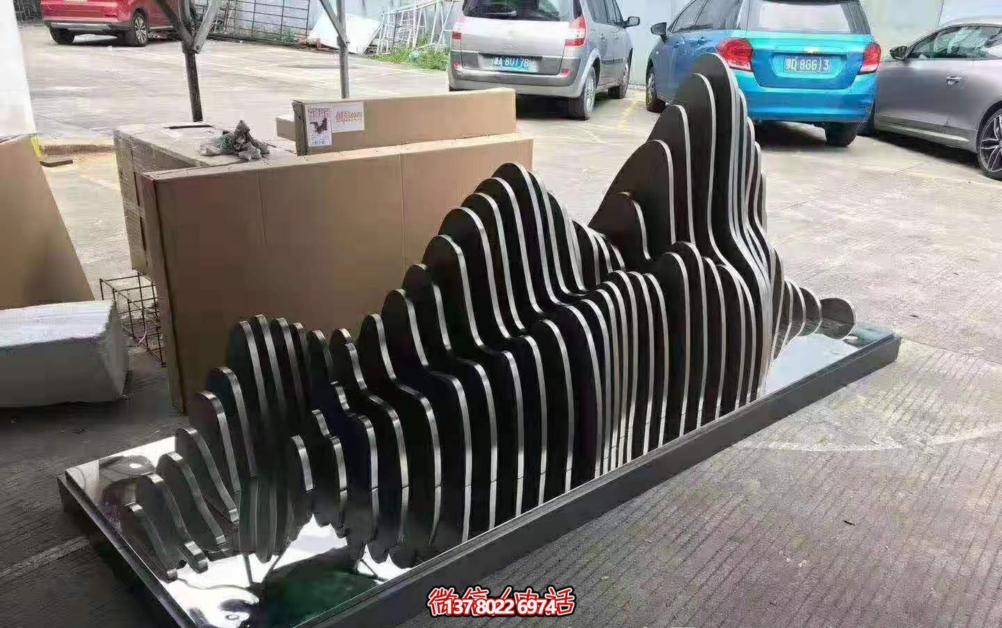 不锈钢假山博鱼平台装饰景观