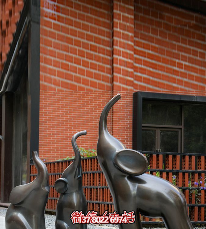 高端玻璃钢摆件仿铜抽象大象，给你带来美好生活