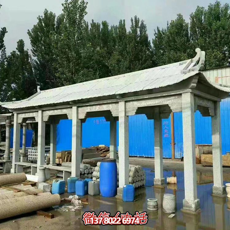 精美仿古建筑医院户外长廊石雕休息凉亭