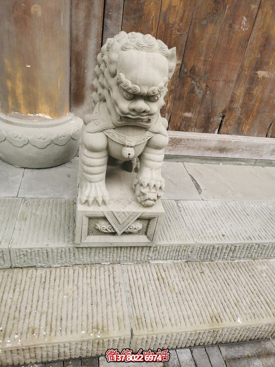 大理石石雕狮子博鱼平台，完美装点庭院门口