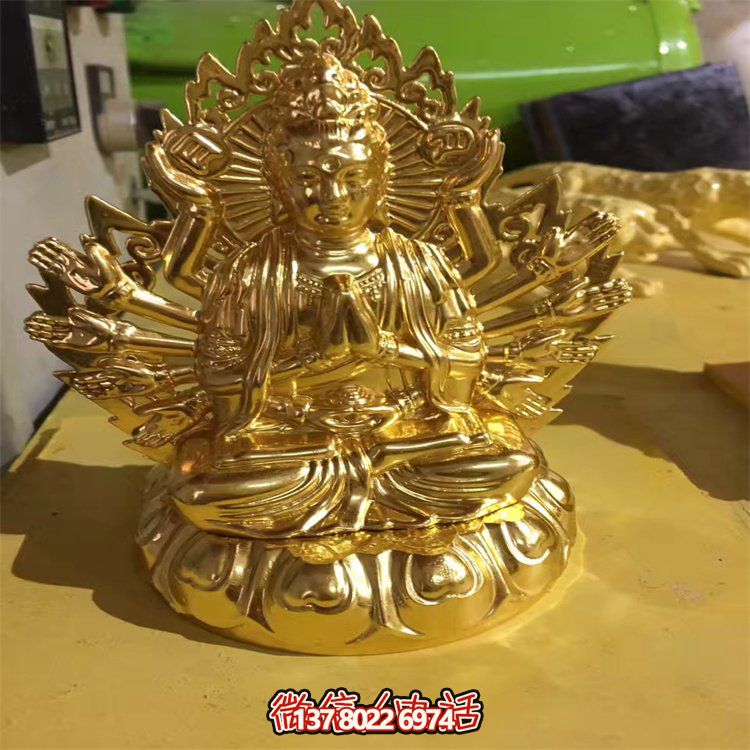 玻璃钢贴金佛像博鱼平台家居摆件