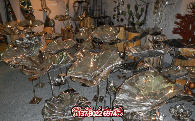 创意不锈钢荷叶荷花博鱼平台