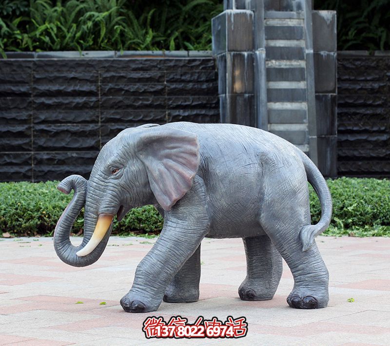 玻璃钢仿真大象博鱼平台 玻璃钢仿真大象博鱼平台