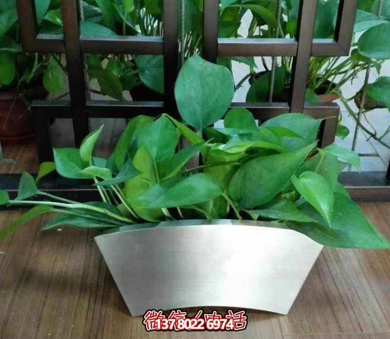 不锈钢弧形花盆博鱼平台，精致公园装饰