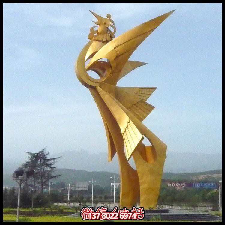 大型不锈钢几何抽象凤凰博鱼平台