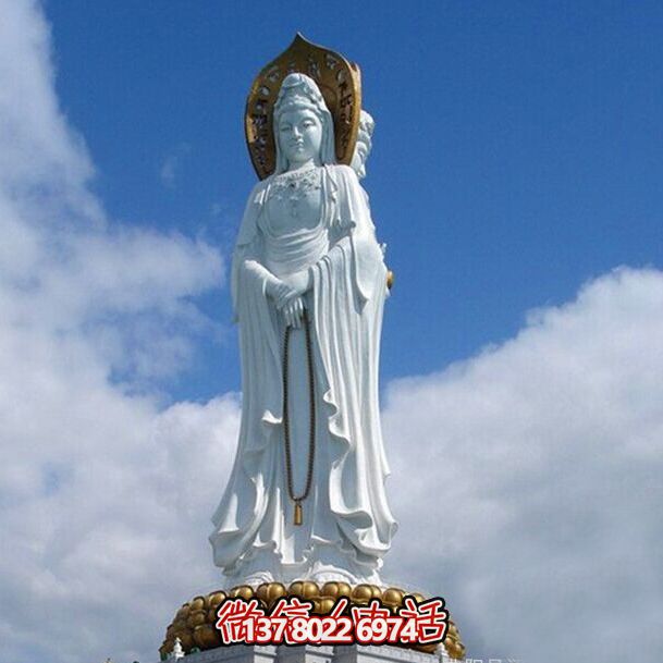 古老石雕观音菩萨博鱼平台，景区大型面积景点