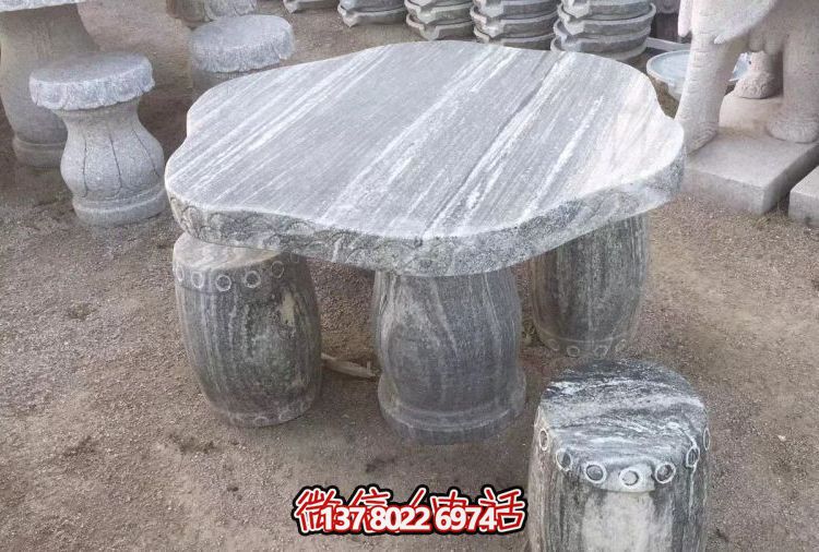 天然花岗岩雕刻异形家用摆件——圆桌博鱼平台