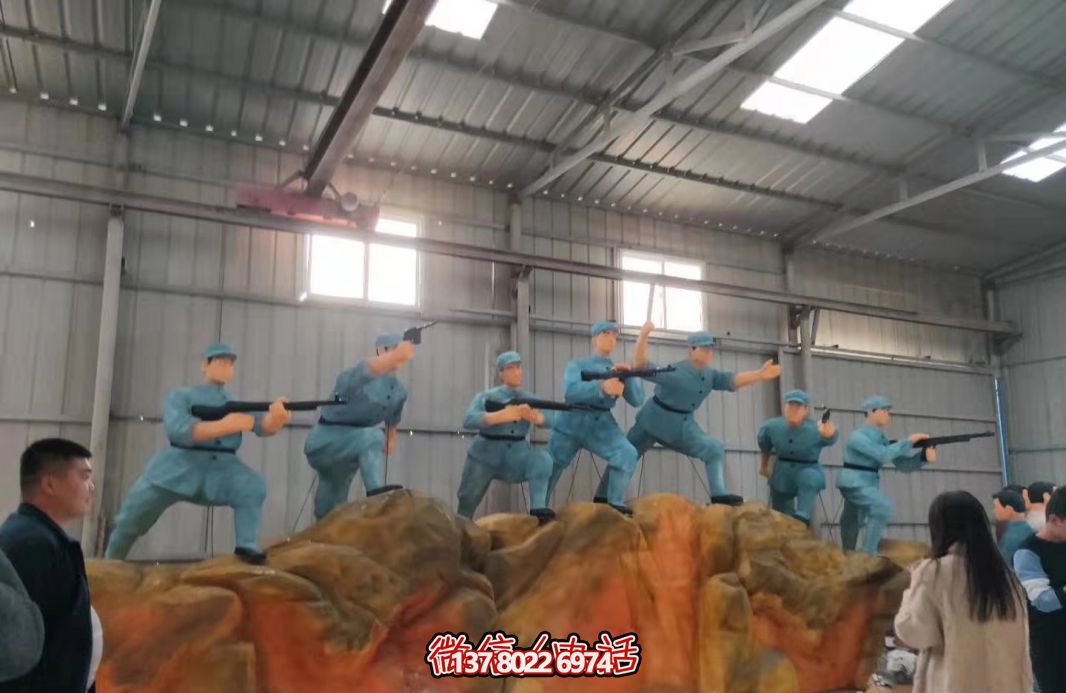 玻璃钢抗战英雄仿真博鱼平台景观装置