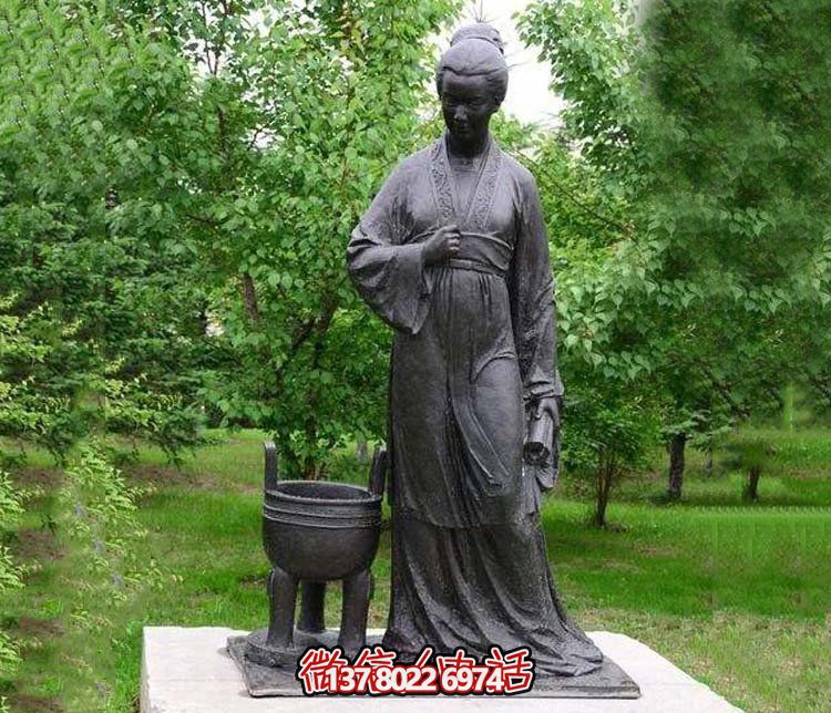 宋代婉约风青铜锻造铜雕，李清照诗意萦绕