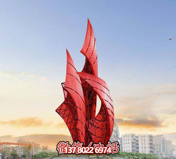 不锈钢博鱼平台装饰花园广场喷漆镂空帆船