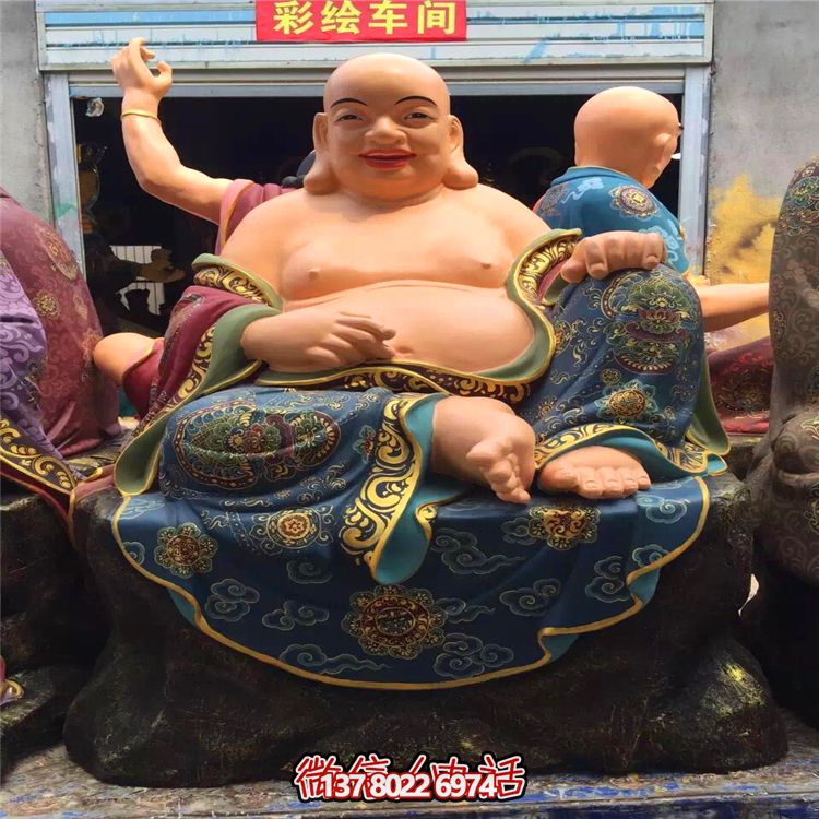 十八罗汉玻璃钢彩绘大型景观博鱼平台把笑容带到每一个角落