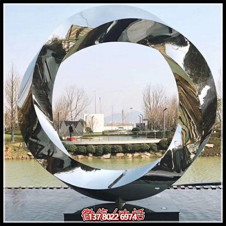 不锈钢异性圆环博鱼平台——室外民宿水景装饰