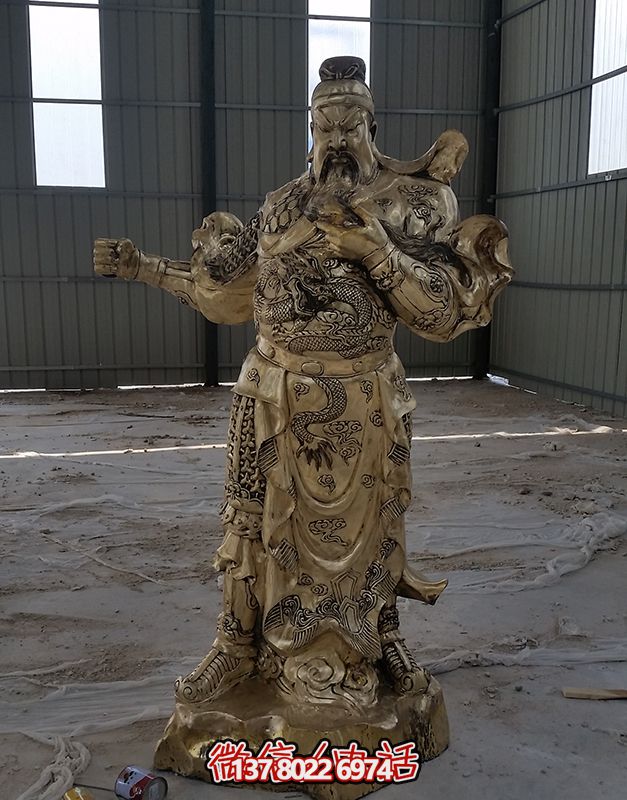 开业大吉，关公佛像黄铜博鱼平台，招财进宝